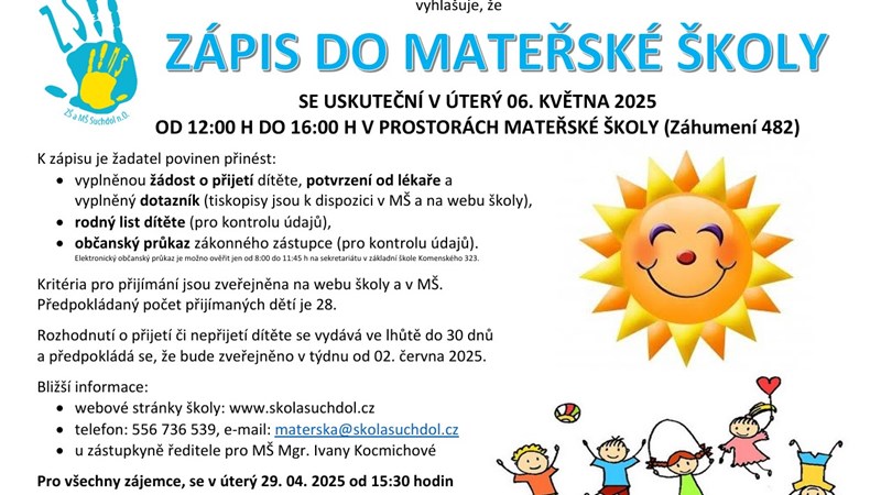 Zápis do mateřské školy