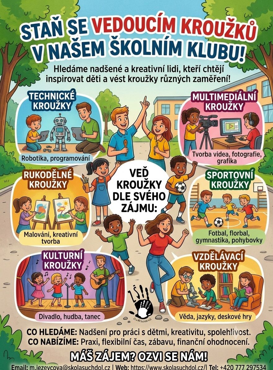 Nenuď se po škole nebo po práci: Pojď vést kroužek a bav se s námi!
