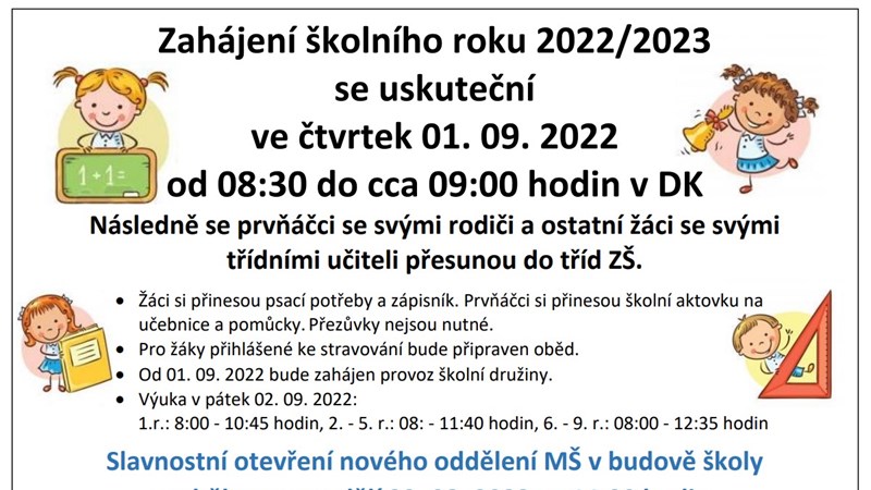 Zahájení školního roku 2022/2023