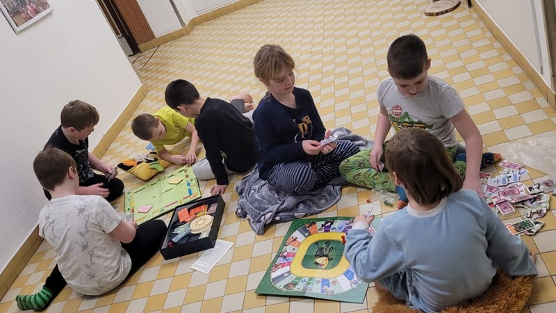 Nocování 2.B ve škole