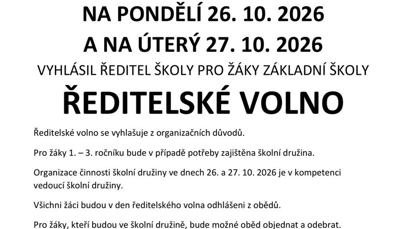 Ředitelské volno