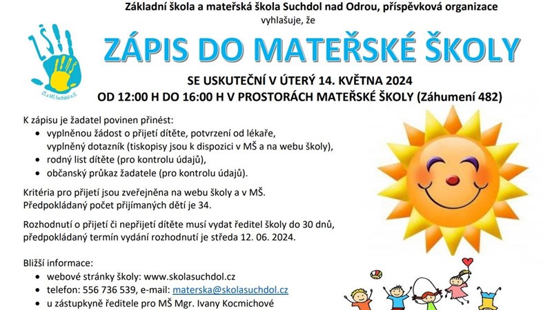 Zápis do mateřské školy