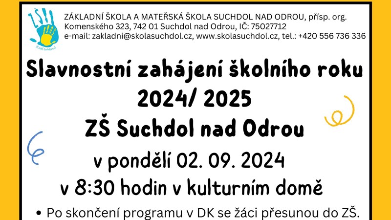 Slavnostní zahájení školního roku 2024/2025